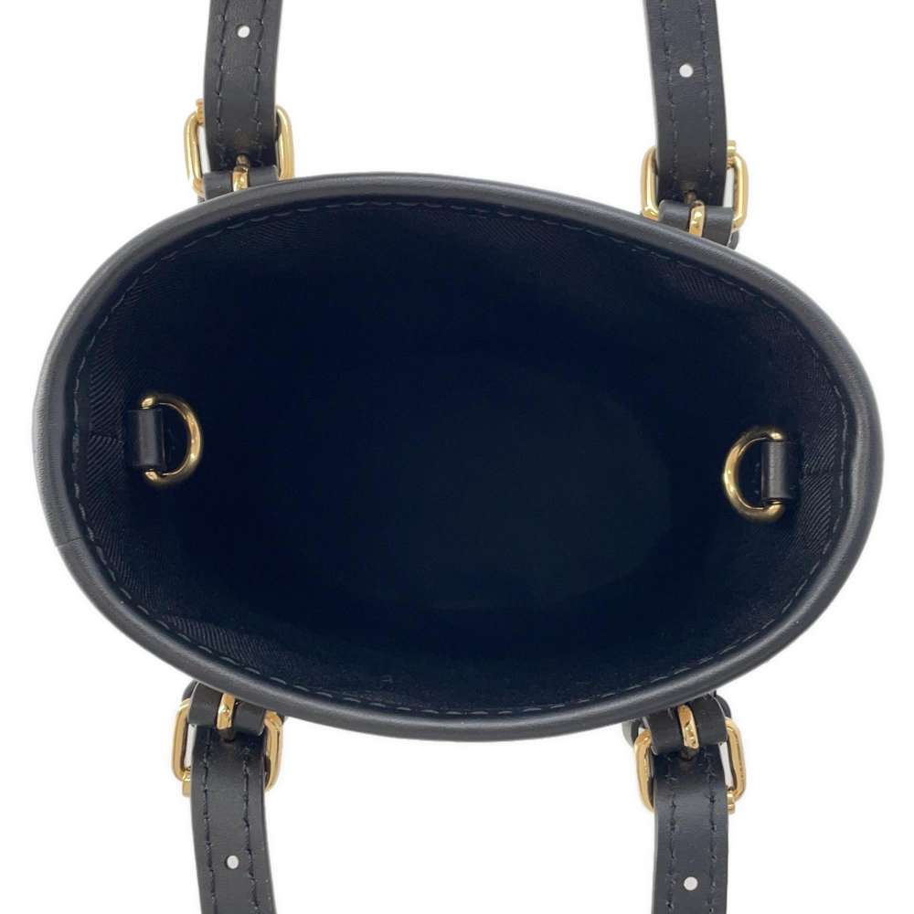 LOUIS VUITTON Nano bucket Beige/NoirM82418 Cotton Leather Size Nano