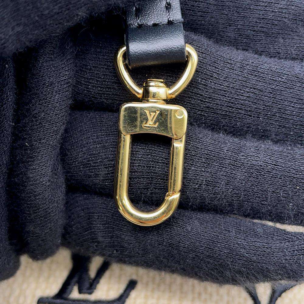 LOUIS VUITTON Nano bucket Beige/NoirM82418 Cotton Leather Size Nano