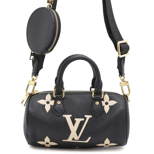 LOUIS VUITTON Papillon Noir/ BeigeM45980 Bicolor Monogram Empreinte Leather Size BB