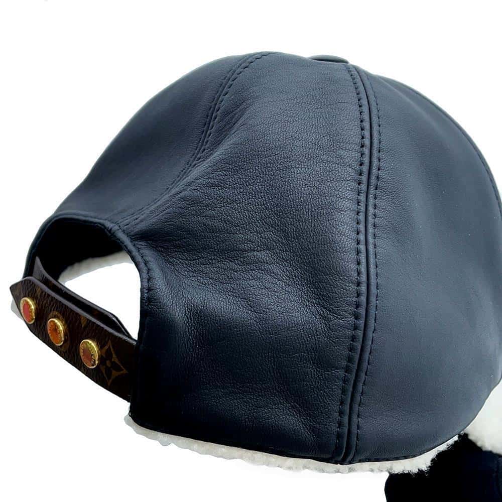 LOUIS VUITTON cap sharing Size M Noir/WhiteM00493 Lamb Leather100% Silk100% Polyester77% Polyurethane23%