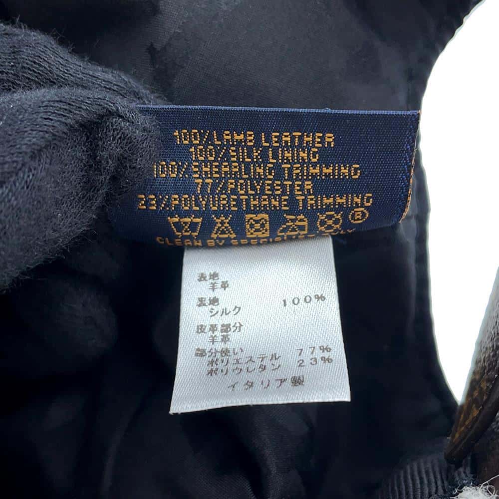LOUIS VUITTON cap sharing Size M Noir/WhiteM00493 Lamb Leather100% Silk100% Polyester77% Polyurethane23%