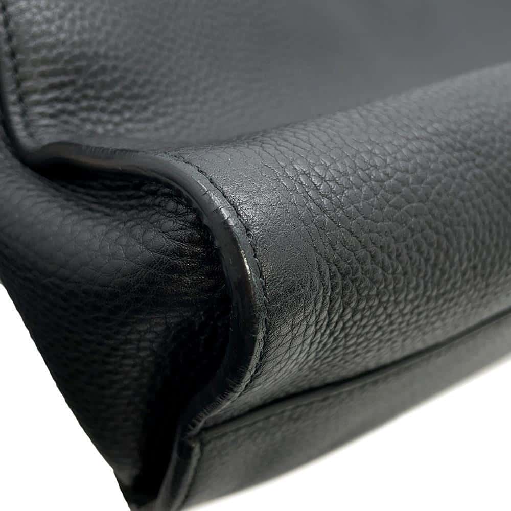 GUCCI Bamboo Shoulder Black387095 Leather