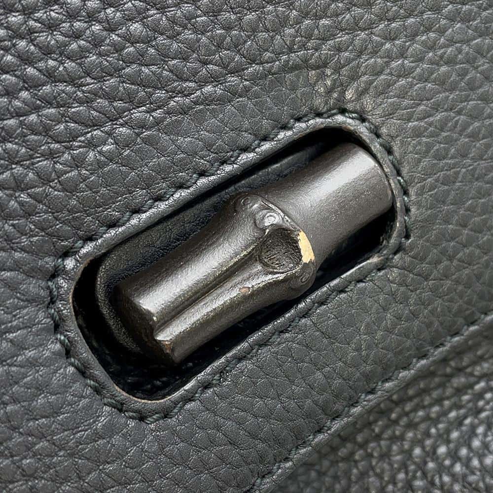 GUCCI Bamboo Shoulder Black387095 Leather