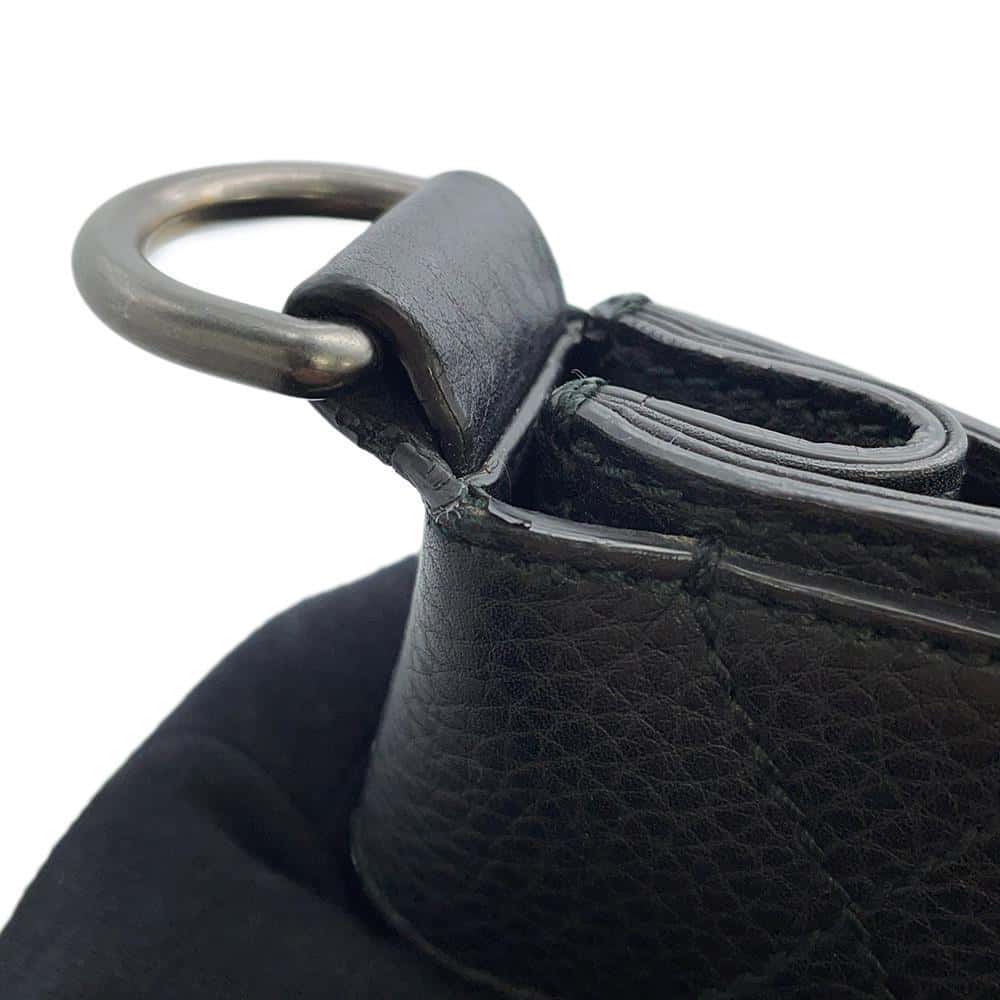 GUCCI Bamboo Shoulder Black387095 Leather