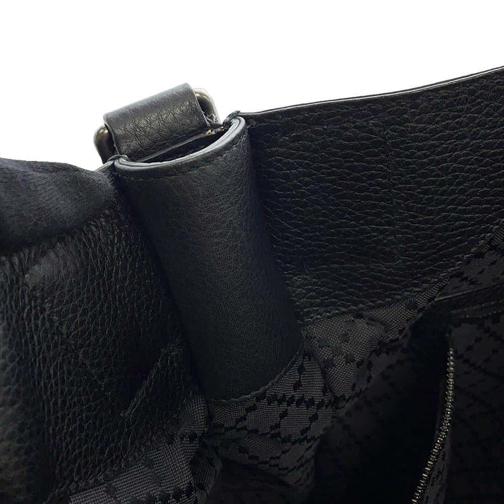 GUCCI Bamboo Shoulder Black387095 Leather