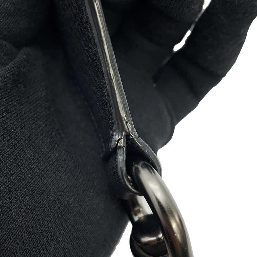GUCCI Bamboo Shoulder Black387095 Leather