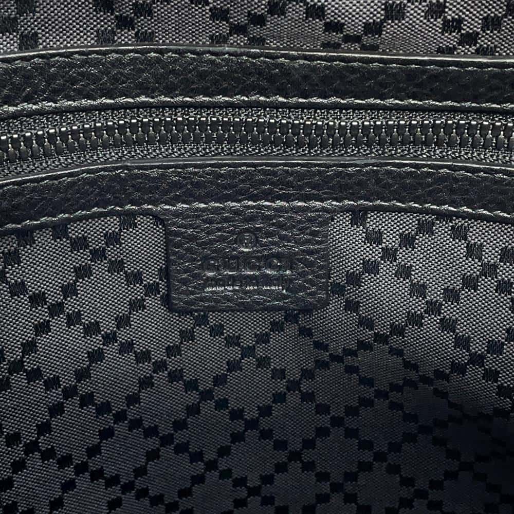 GUCCI Bamboo Shoulder Black387095 Leather
