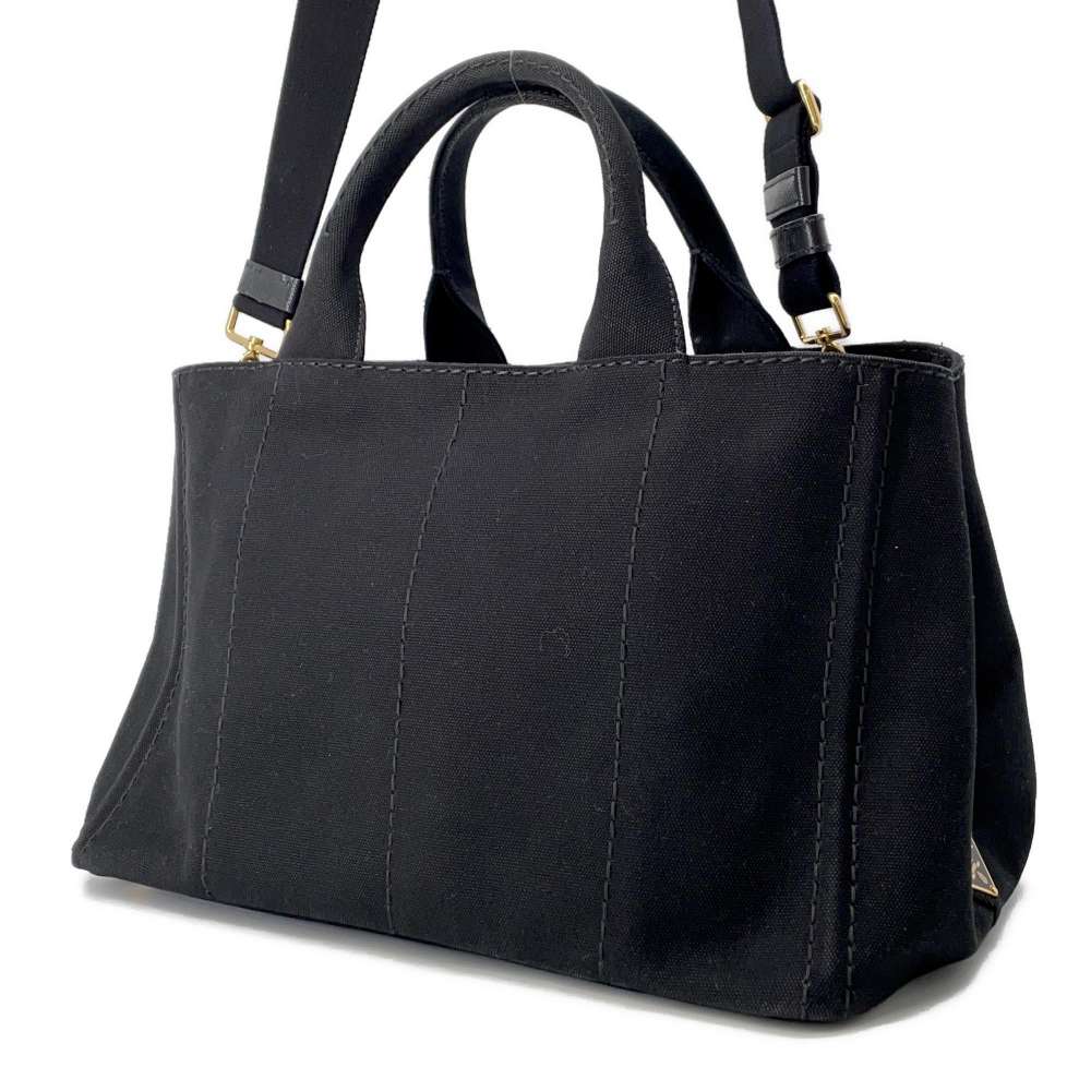 PRADA Canapa 2WAY tote BlackBN2642 Canvas