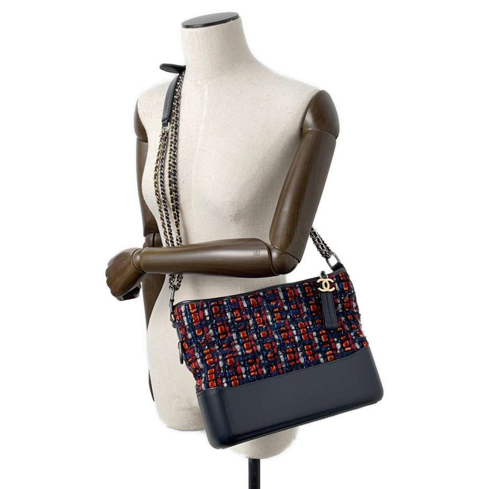 CHANEL Gabriel Do Hobo ChainShoulder MulticolorA93824 Tweed Leather Size Large
