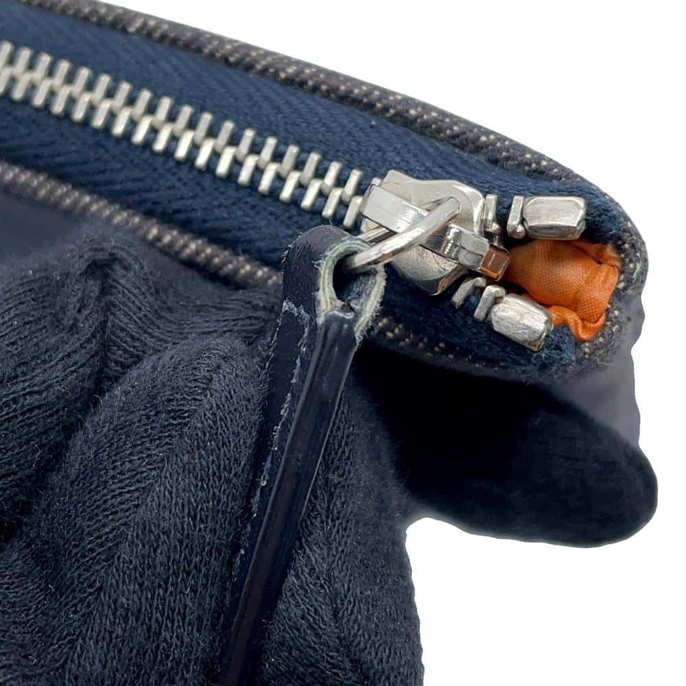 CHANEL Deauville Clutch Bag Navy/OrangeA80117 Denim