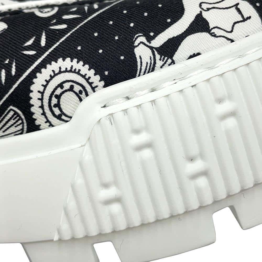HERMES Short Boots Fresh BandanaPattern White/BlackH241173Z Calf Leather Quilted Parachute Fabric Rubber Size 37