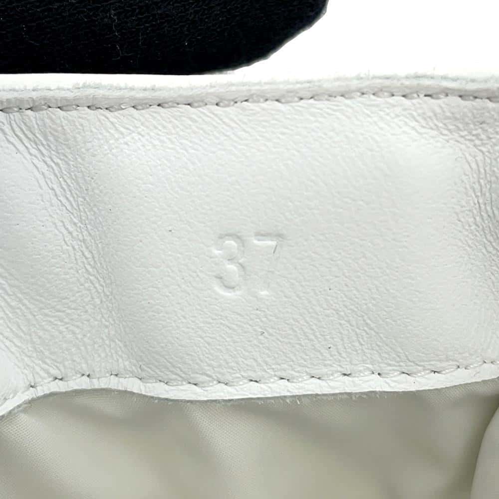 HERMES Short Boots Fresh BandanaPattern White/BlackH241173Z Calf Leather Quilted Parachute Fabric Rubber Size 37
