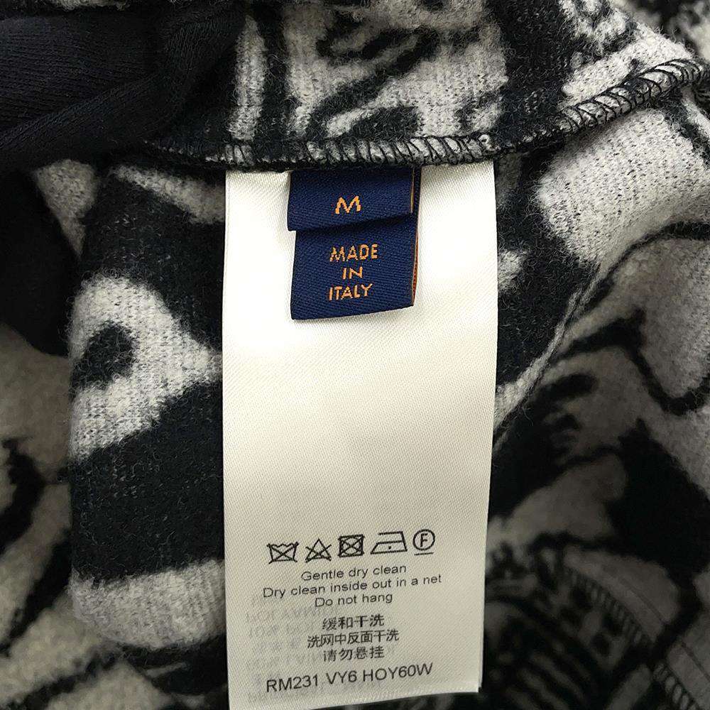 LOUIS VUITTON LV Comic Book Lacquer Jacket Size M White/Black1AB5DO Wool 90% Nylon10%