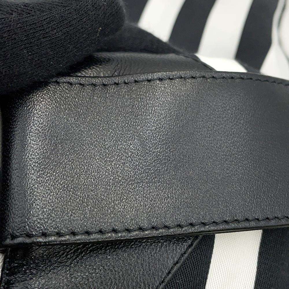 LOUIS VUITTON Lightning Stripe Ribbed Epaulate Shirt Size 38 White/Black Lyocell82% Cashmere16% Silk2%