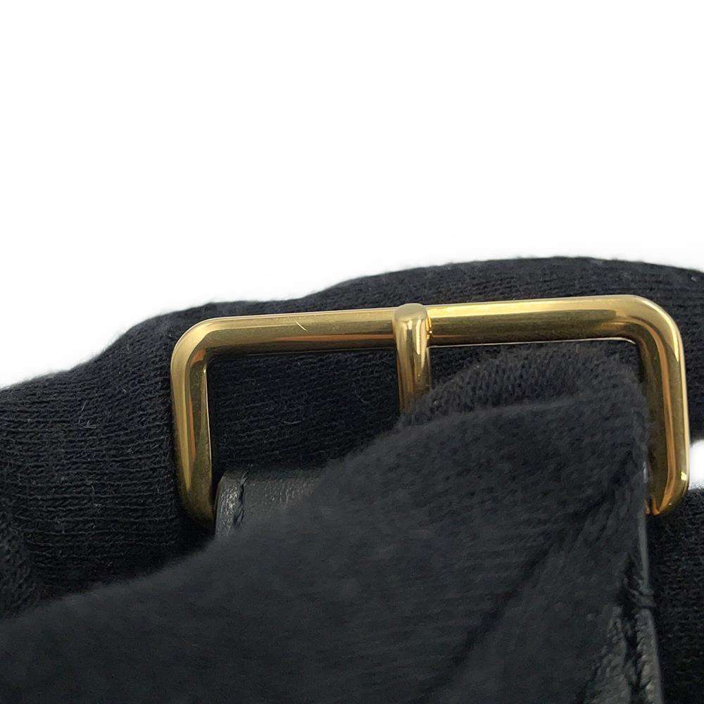 LOUIS VUITTON Short pillow puffer wrap coat Size 38 Black/Brown1AA8YC Nylon100% Leather