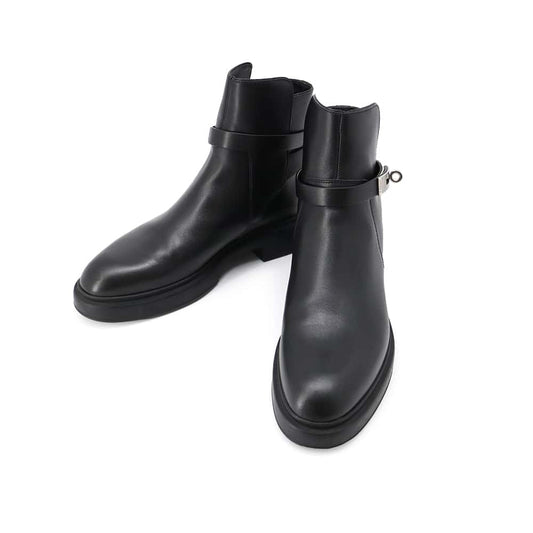HERMES Veo Boots Black Leather Size 39