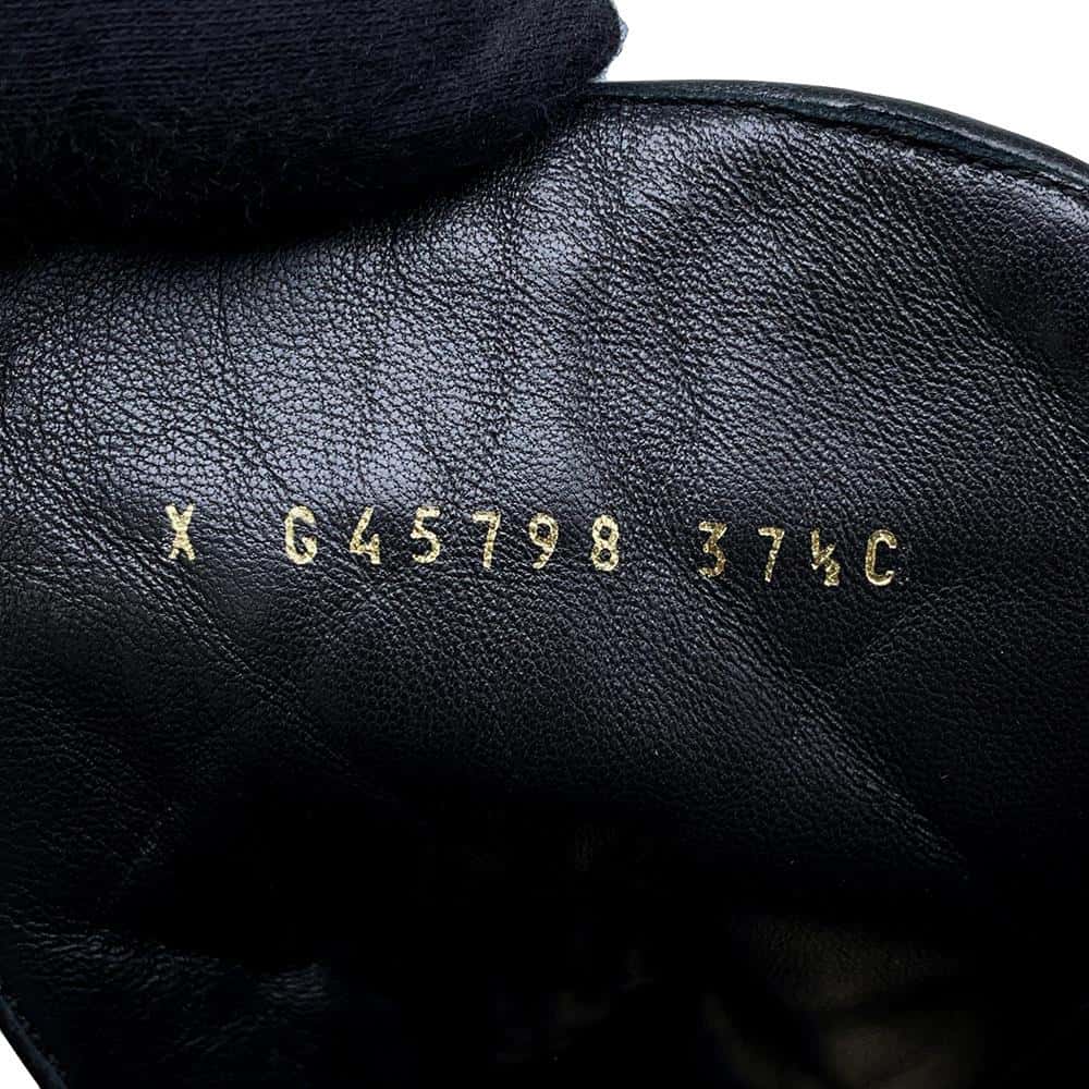 CHANEL Lace-up short boots BlackG45798 Velvet Calf Leather Size 37 1/2C