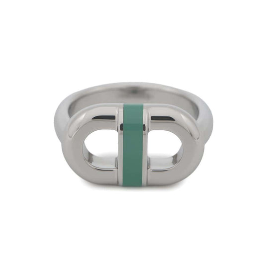 HERMES Mayon Ring Size T60 Malachite Metal Lacquer