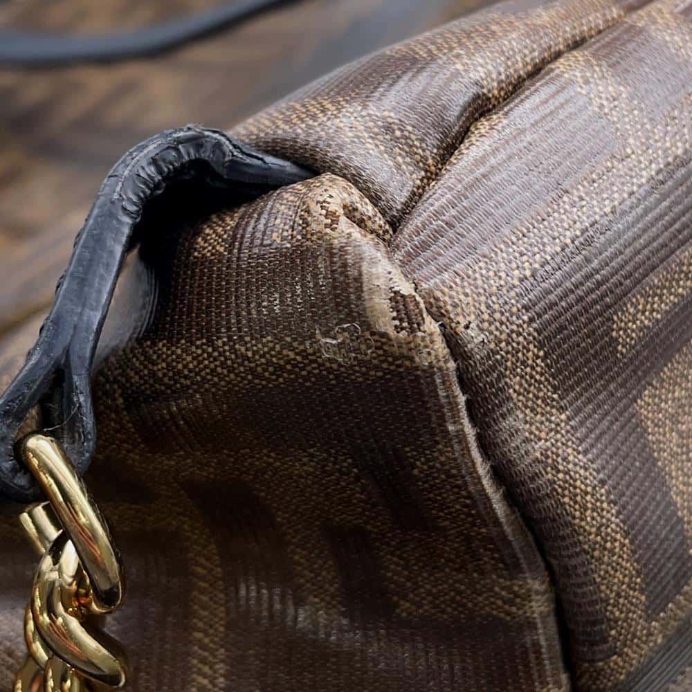 FENDI Zucca Backpack Brown/Black8BZ038 PVC Coated Canvas Leather