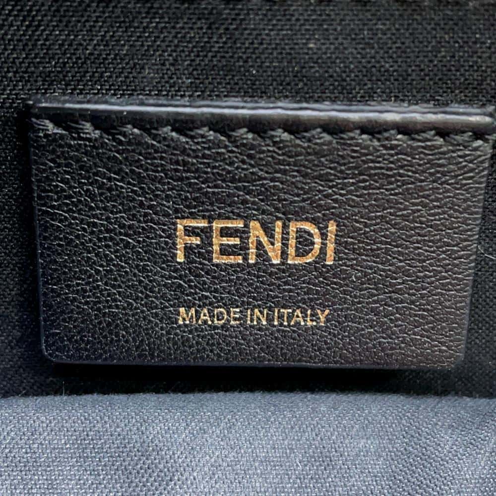 FENDI Zucca Backpack Brown/Black8BZ038 PVC Coated Canvas Leather