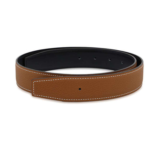 HERMES Belt Kit 32 Size 75 Black/Gold Box Calf Leather Togo Leather