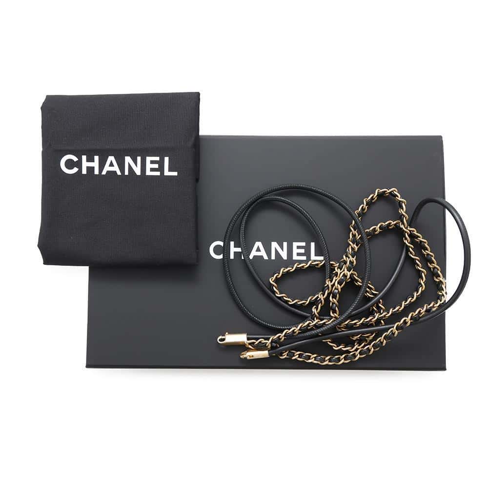 CHANEL CHANEL22 ChainShoulder Bag BlackAS3980 Leather Size Mini