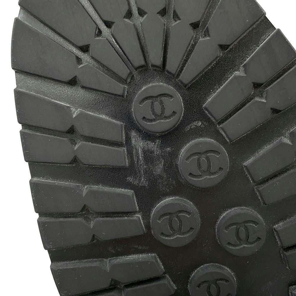 CHANEL Side gore short boots Black/WhiteG45087 Leather Tweed Patent Leather Size 36 1/2