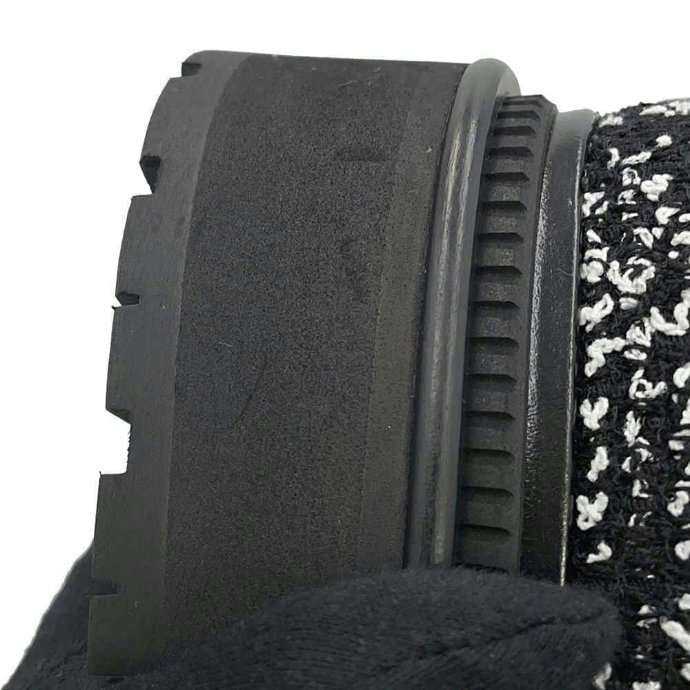 CHANEL Side gore short boots Black/WhiteG45087 Leather Tweed Patent Leather Size 36 1/2