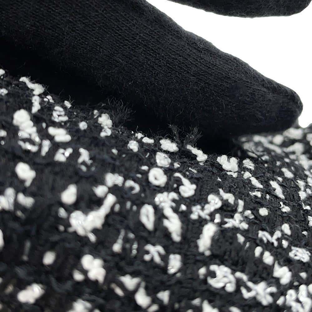 CHANEL Side gore short boots Black/WhiteG45087 Leather Tweed Patent Leather Size 36 1/2
