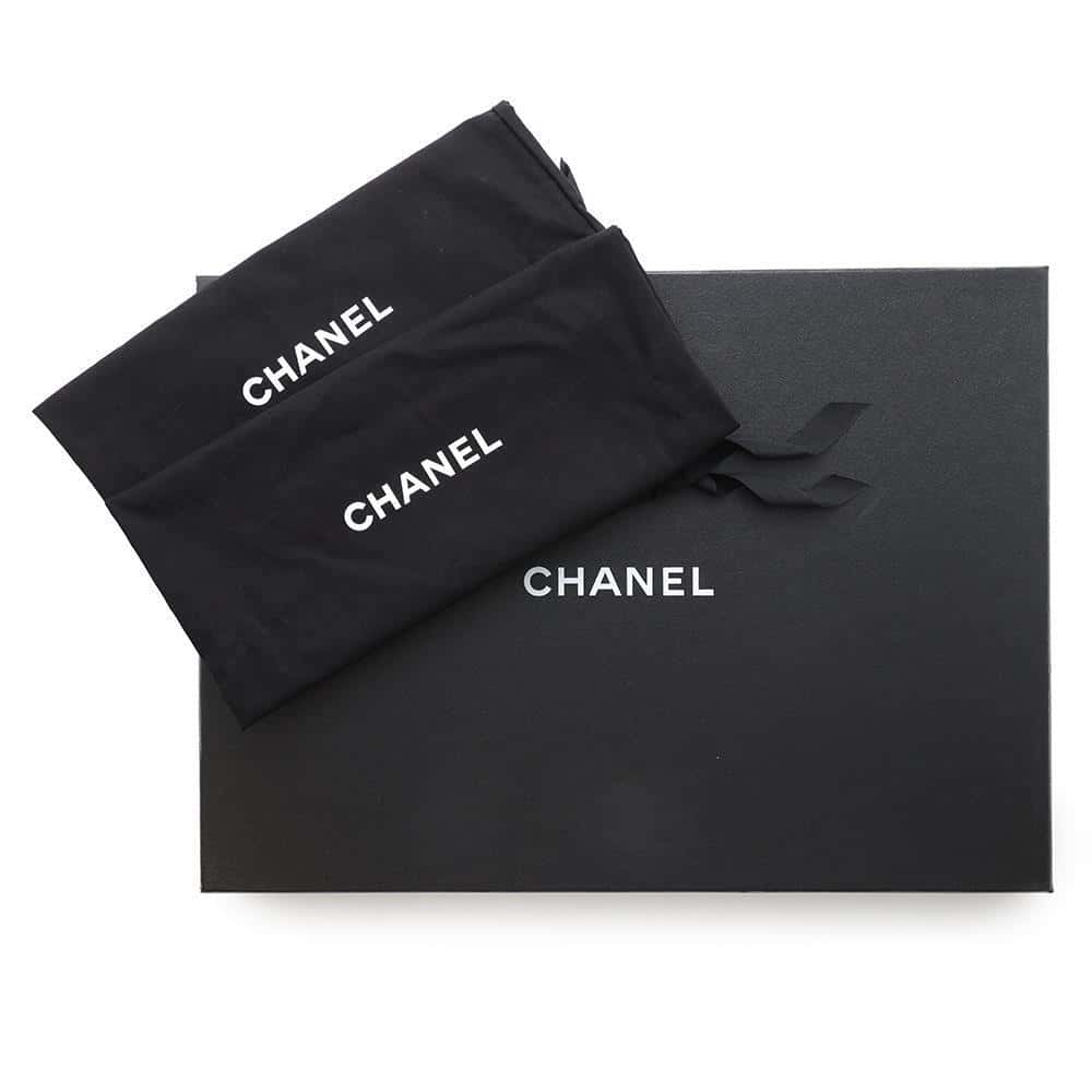 CHANEL Side gore short boots Black/WhiteG45087 Leather Tweed Patent Leather Size 36 1/2