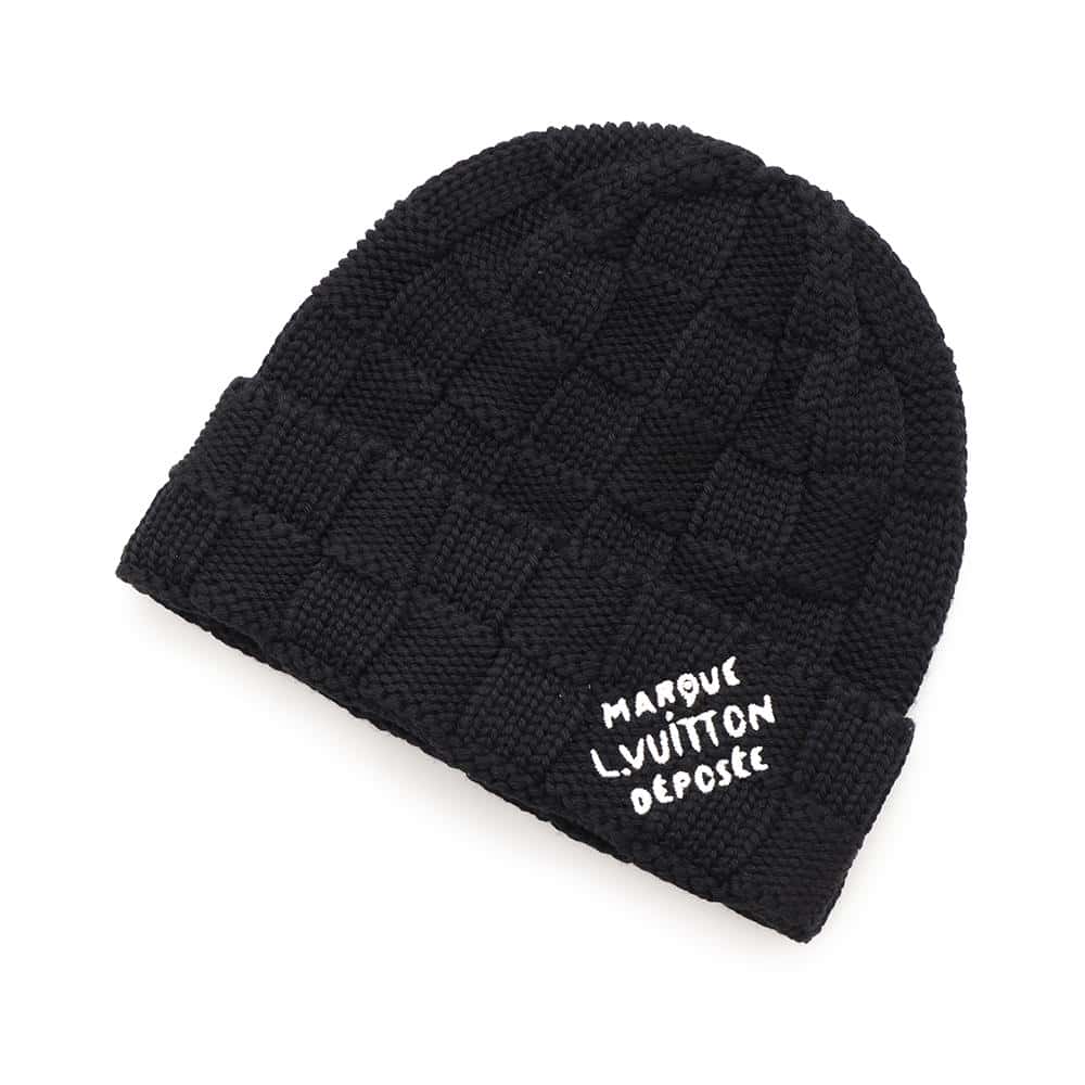 LOUIS VUITTON Beanie Damier Heritage Snug Size S BlackM92739 Wool 100%