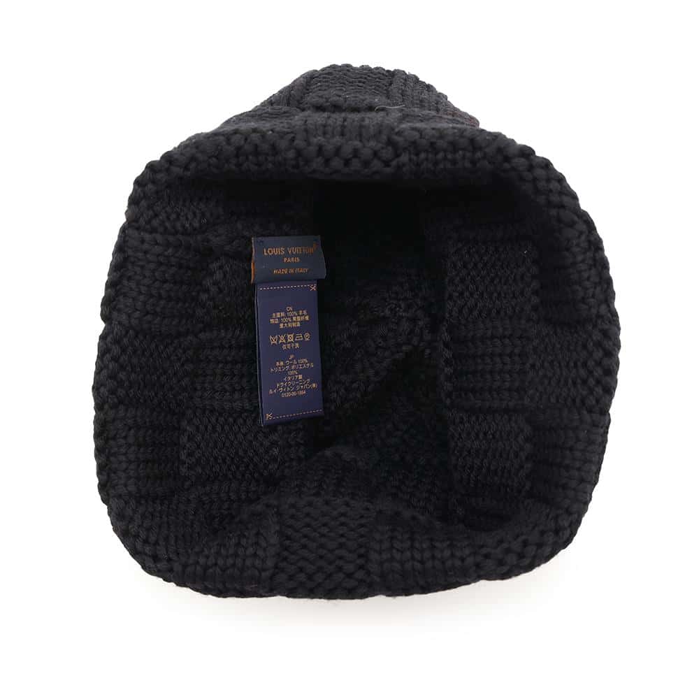 LOUIS VUITTON Beanie Damier Heritage Snug Size S BlackM92739 Wool 100%