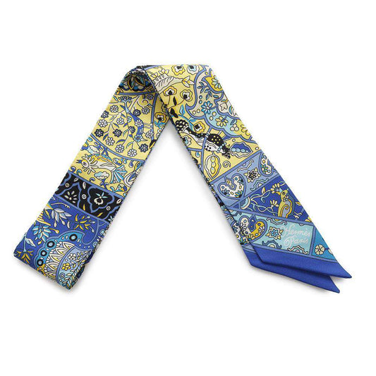 HERMES Twilly In the land of blooming birds Blue/Multicolor Silk100%