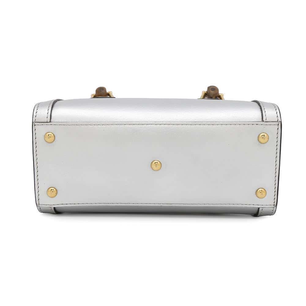 GUCCI Bamboo Diana Shoulder Silver702732 Leather Size Mini