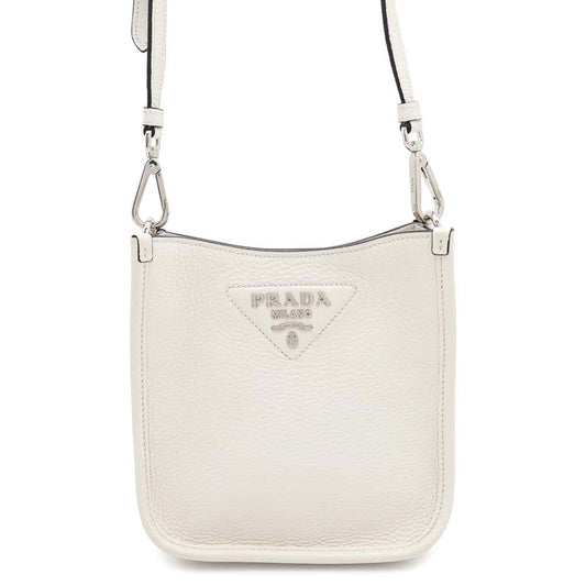 PRADA Shoulder Bag White1BH191 Leather