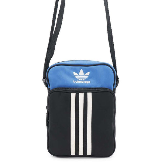 BALENCIAGA Adidas collaboration Shoulder Black/Blue725437 Nylon Canvas