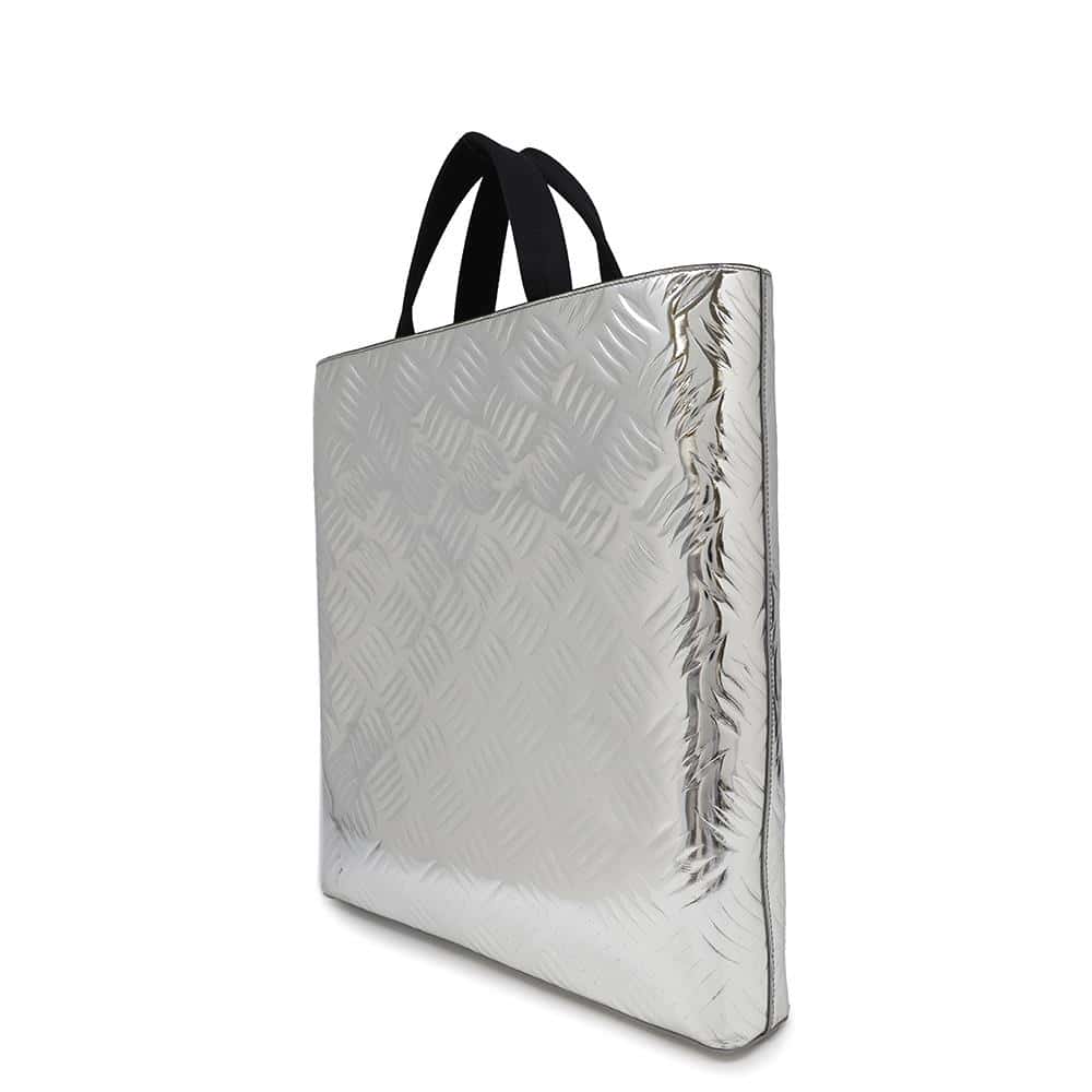 PRADA Tote Silver2VG113 BrushedLeather
