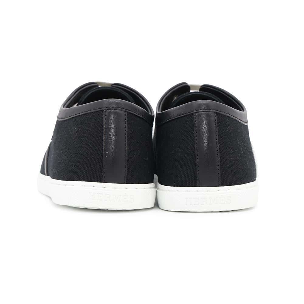 HERMES Innocent Sneakers Black Canvas Size 36.5
