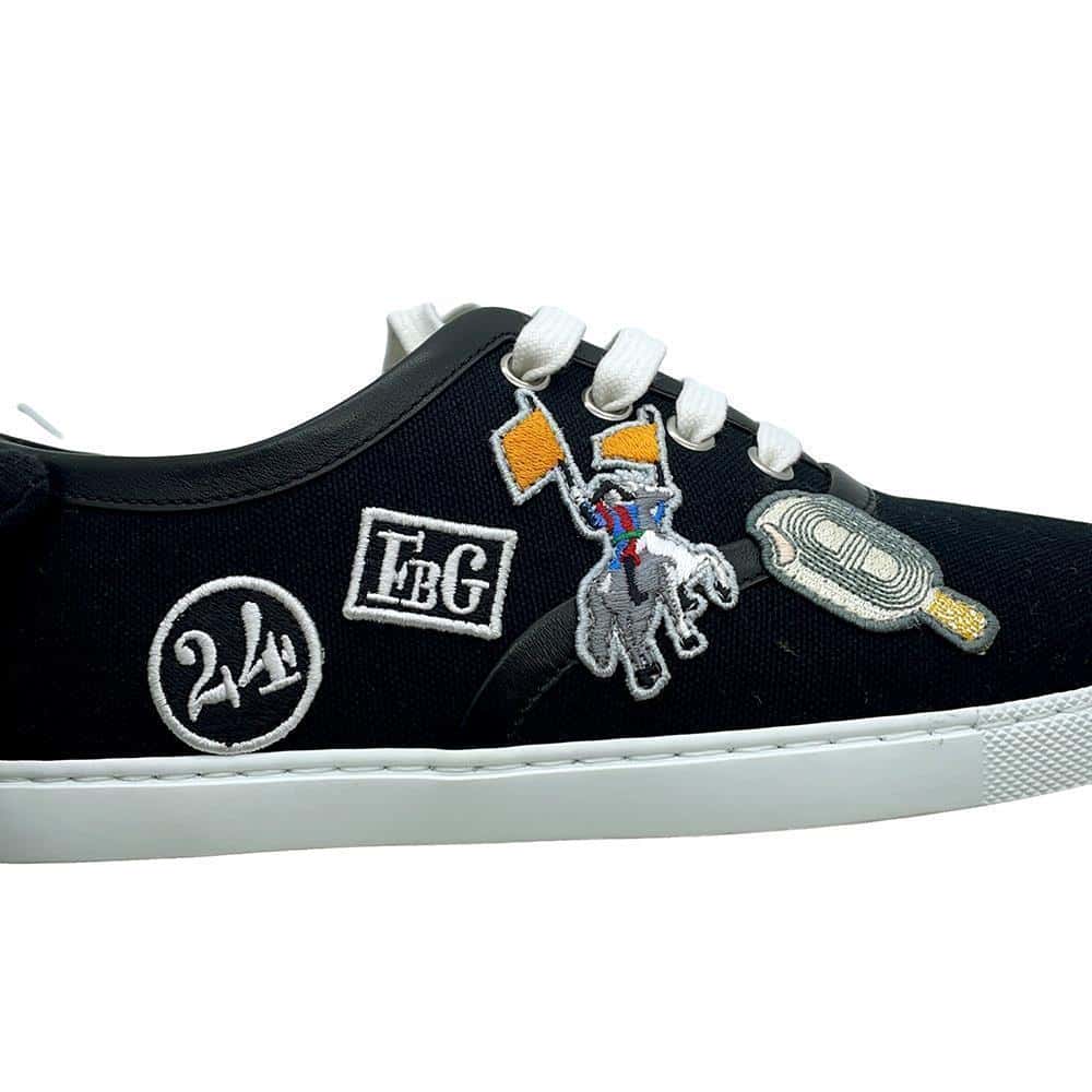 HERMES Innocent Sneakers Black Canvas Size 36.5