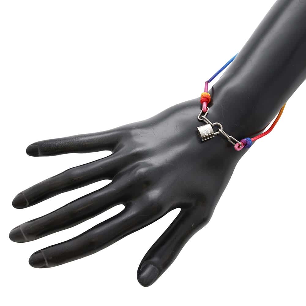 LOUIS VUITTON Bracelet Silver Lock It Virgil Abloh Righe Rainbow Righe RainbowQ05269 Titanium