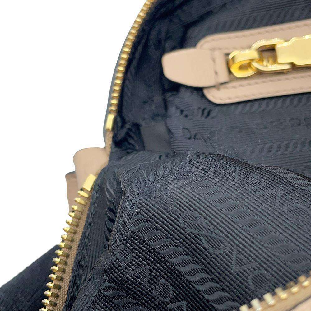 PRADA Logo Shoulder Bag Beige1BH089 Leather