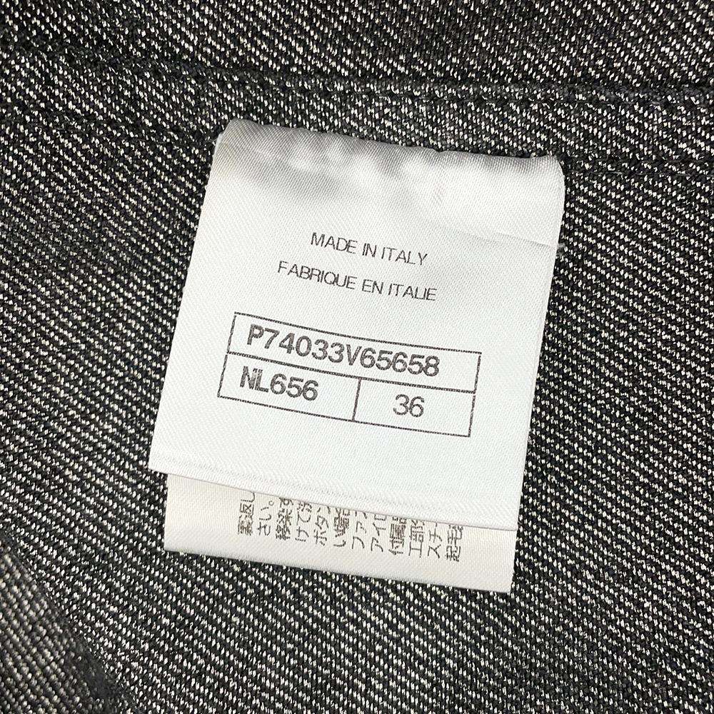 CHANEL COCO Button Denim Jacket Size 36 BlackP74033 Cotton 70% Viscose 18% Polyester 12%
