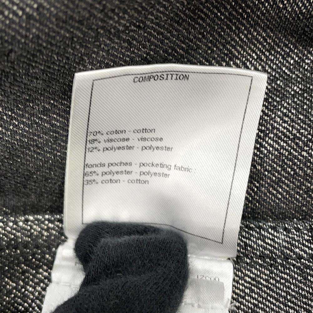CHANEL COCO Button Denim Jacket Size 36 BlackP74033 Cotton 70% Viscose 18% Polyester 12%