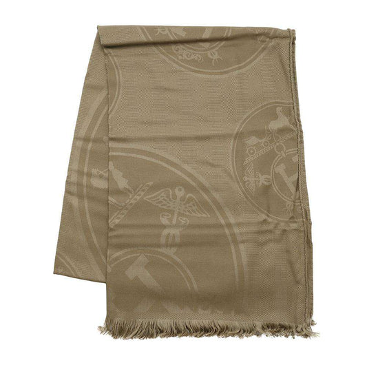 HERMES Stole "New Libris" Vert ArmyH262494S Cashmere85% Silk15%