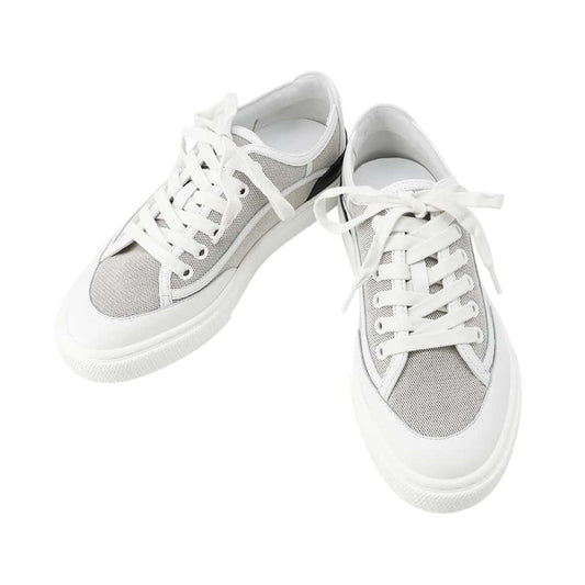 HERMES Sneakers 《Get》 PluNoir / WhiteH231724Z Toile H Leather Size 36