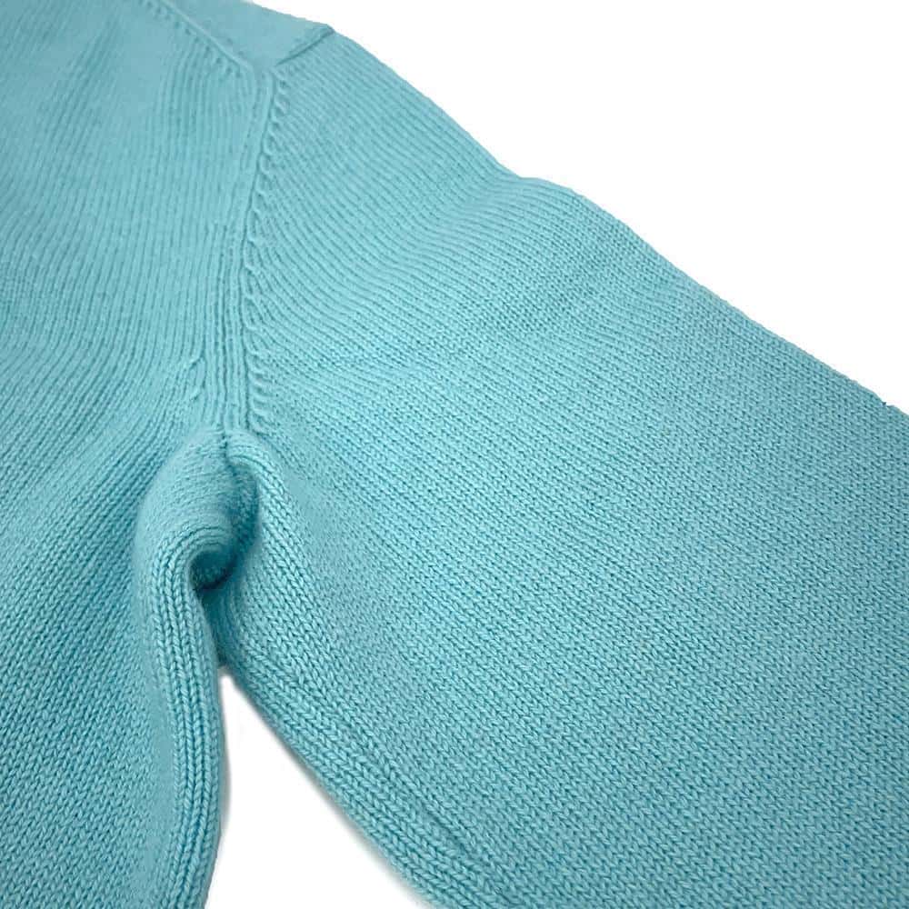 CHANEL cardigan Size 34 Light Blue/PurpleP76463 Cashmere100% Rhinestone