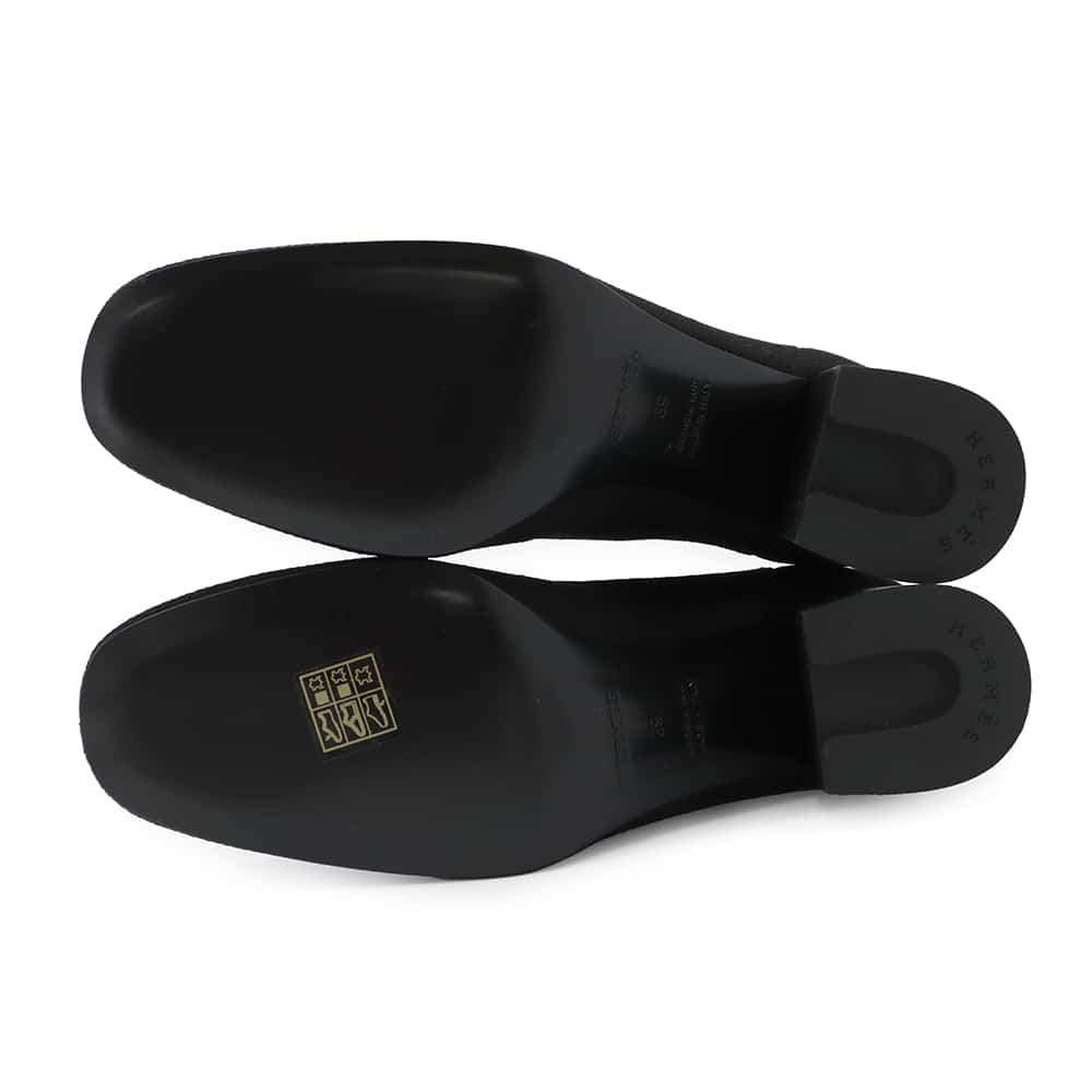 HERMES EncreBoots VolVert 60 Black Knit Leather Size 39