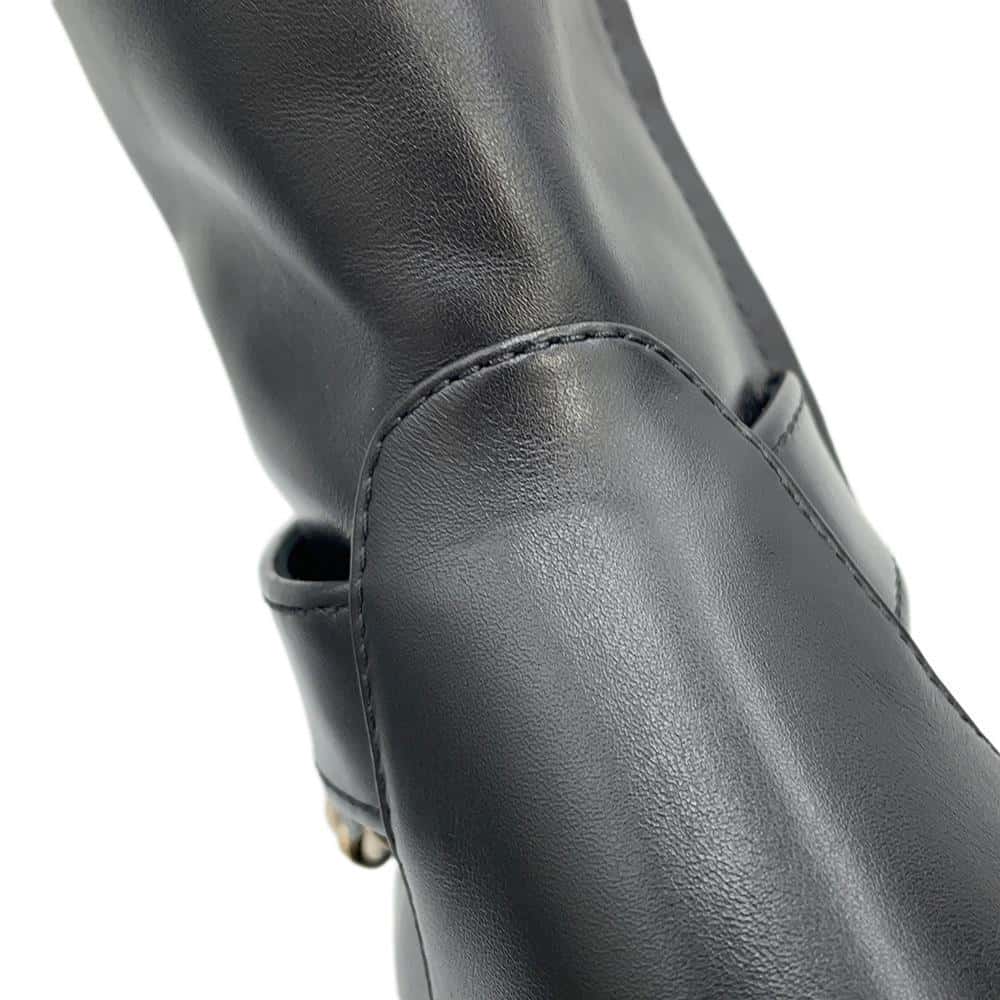 CHANEL chain long boots BlackG39171 Leather