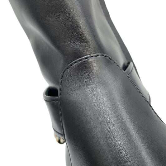 CHANEL chain long boots BlackG39171 Leather