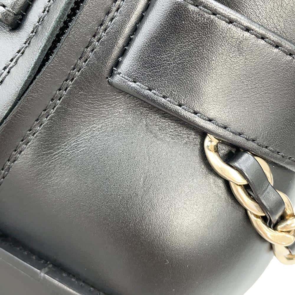CHANEL chain long boots BlackG39171 Leather